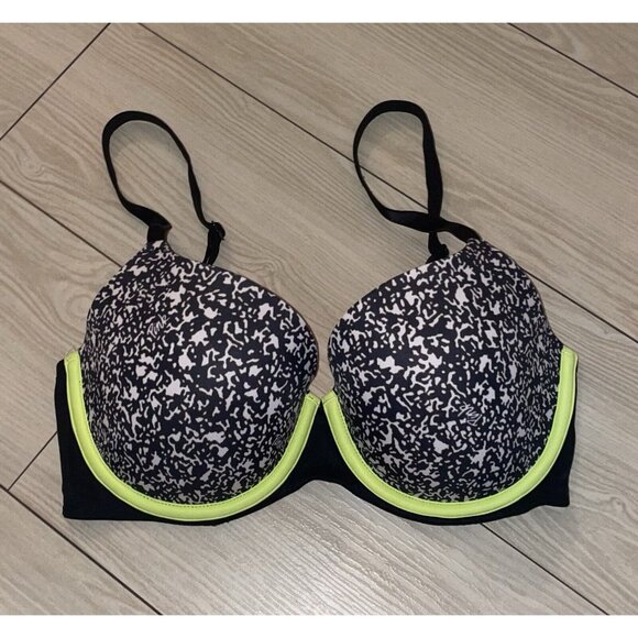 Victorias Secret Pink Wear Everywhere Lightly Lined Bra UW Printed Womens 32DD - Picture 2 of 6